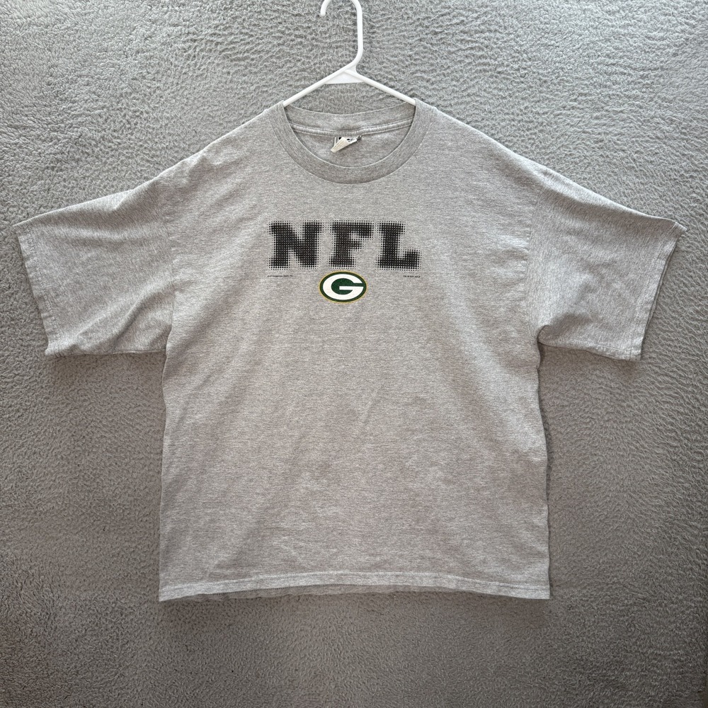 Vintage Green Bay Packers Shirt Adult XL Gray Crewneck Tee Lee Sport NFL Y2K